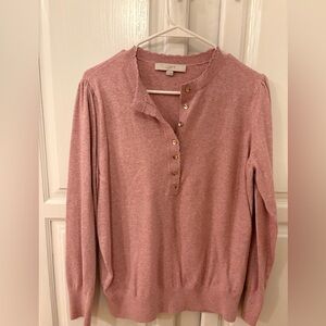 LOFT Pink Henley Women's Sweater
